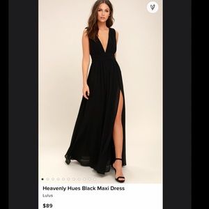 Lulu’s Heavenly Hues Black Maxi Dress